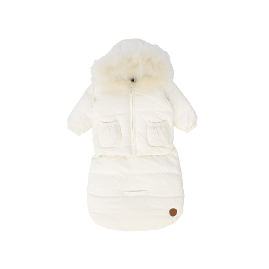DENALI CREAM PUFFER FOOT MUFF COAT SET