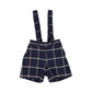 PERNILLE BLUE WHITE PLAID SUSPENDER SHORTS