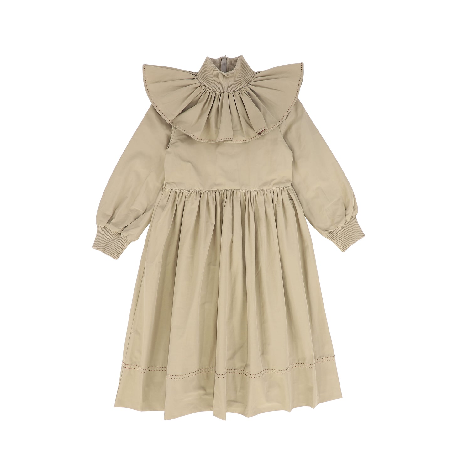 THE MIDDLE DAUGHTER BEIGE RUFFLE CAPE DRESS