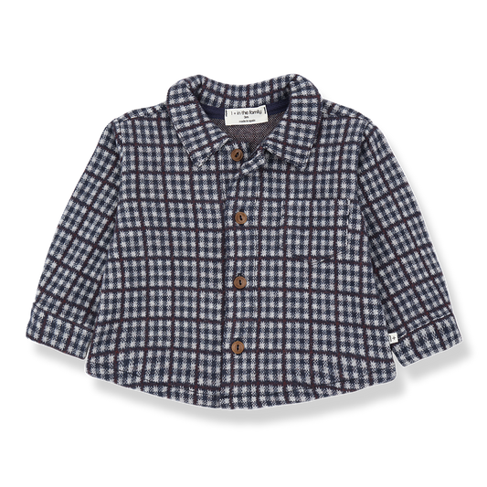 1+ IN THE FAMILY NAVY CHECKED COLLAR SHIRT