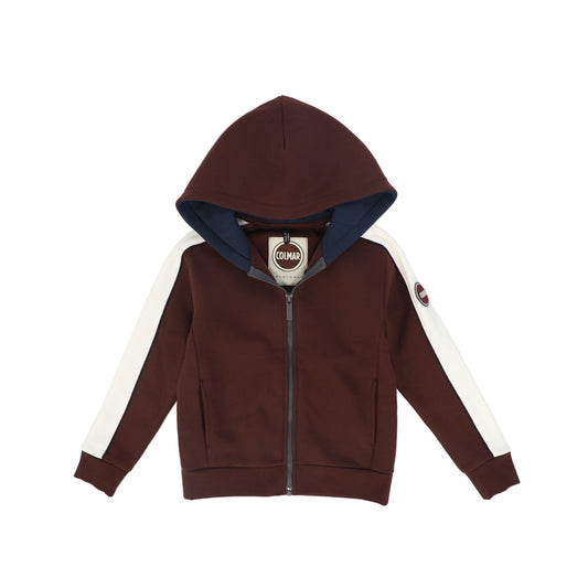 COLMAR BRICK CONTRAST STRIPED HOODED SWEATSHIRT