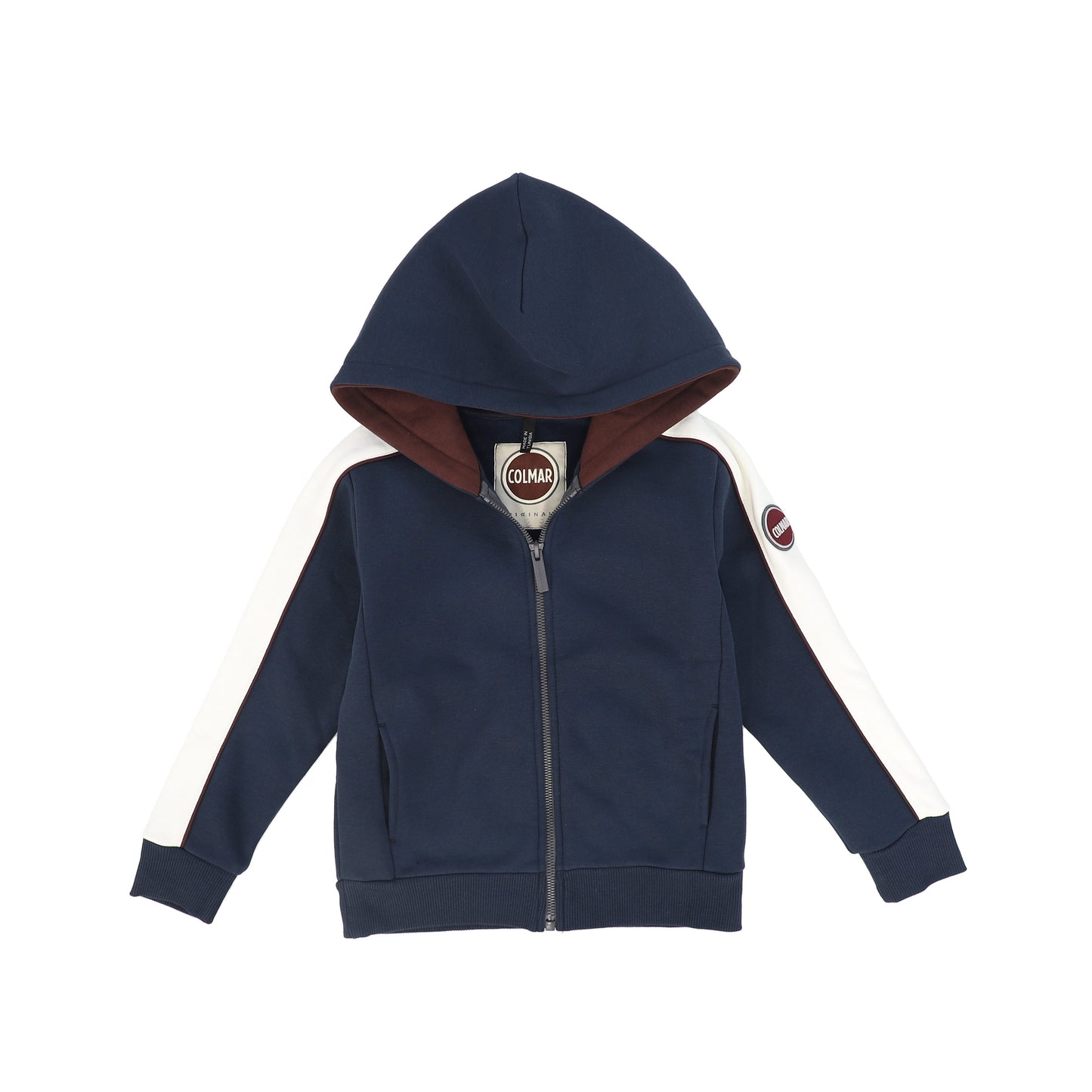 COLMAR NAVY CONTRAST STRIPED HOODED SWEATSHIRT