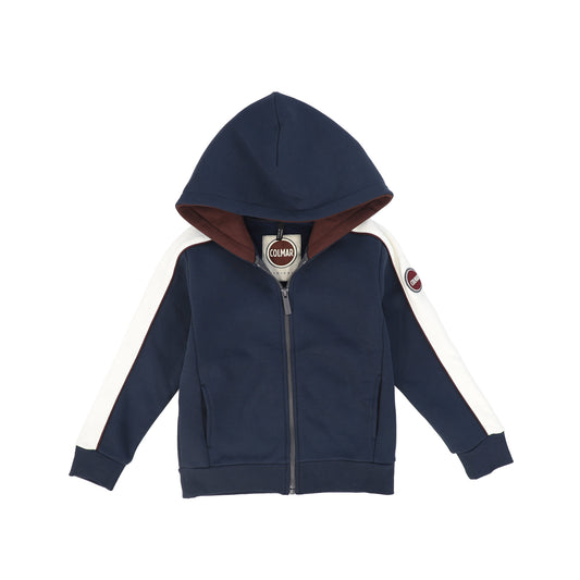 COLMAR NAVY CONTRAST STRIPED HOODED SWEATSHIRT