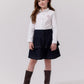 COTTIER NAVY LAYER BUTTON SKIRT