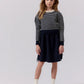 COTTIER NAVY WAISTED FLARE SKIRT