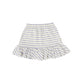 MY LITTE COZMO BLUE/ECRU STRIPED RUFFLE TRIM SKIRT