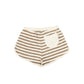 MY LITTE COZMO BROWN/BEIGE STRIPED TERRY SHORTS