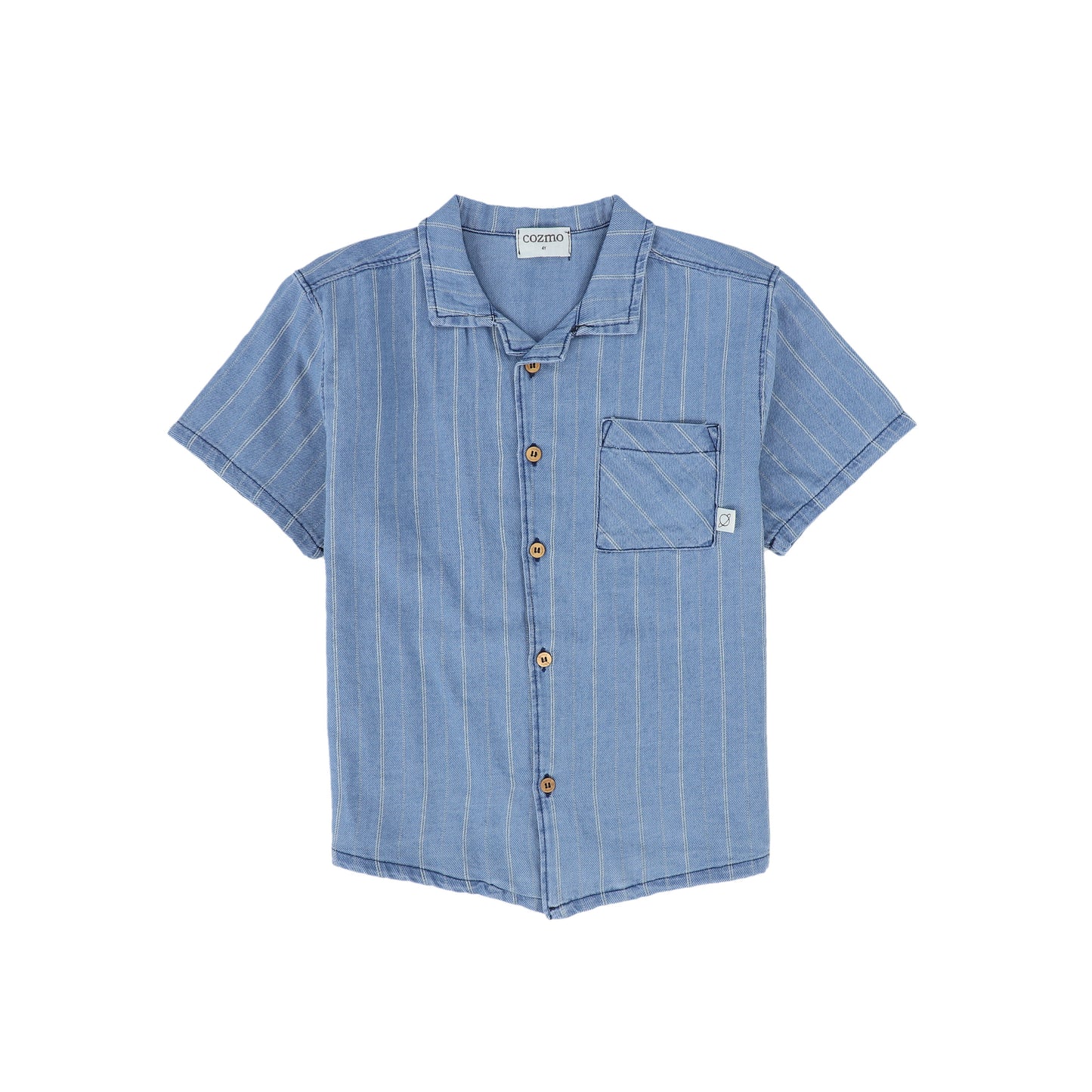 MY LITTLE COZMO BLUE DENIM STRIPED SHIRT