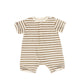 MY LITTE COZMO BROWN/BEIGE STRIPED TERRY ROMPER