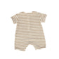 MY LITTE COZMO BROWN/BEIGE STRIPED TERRY ROMPER