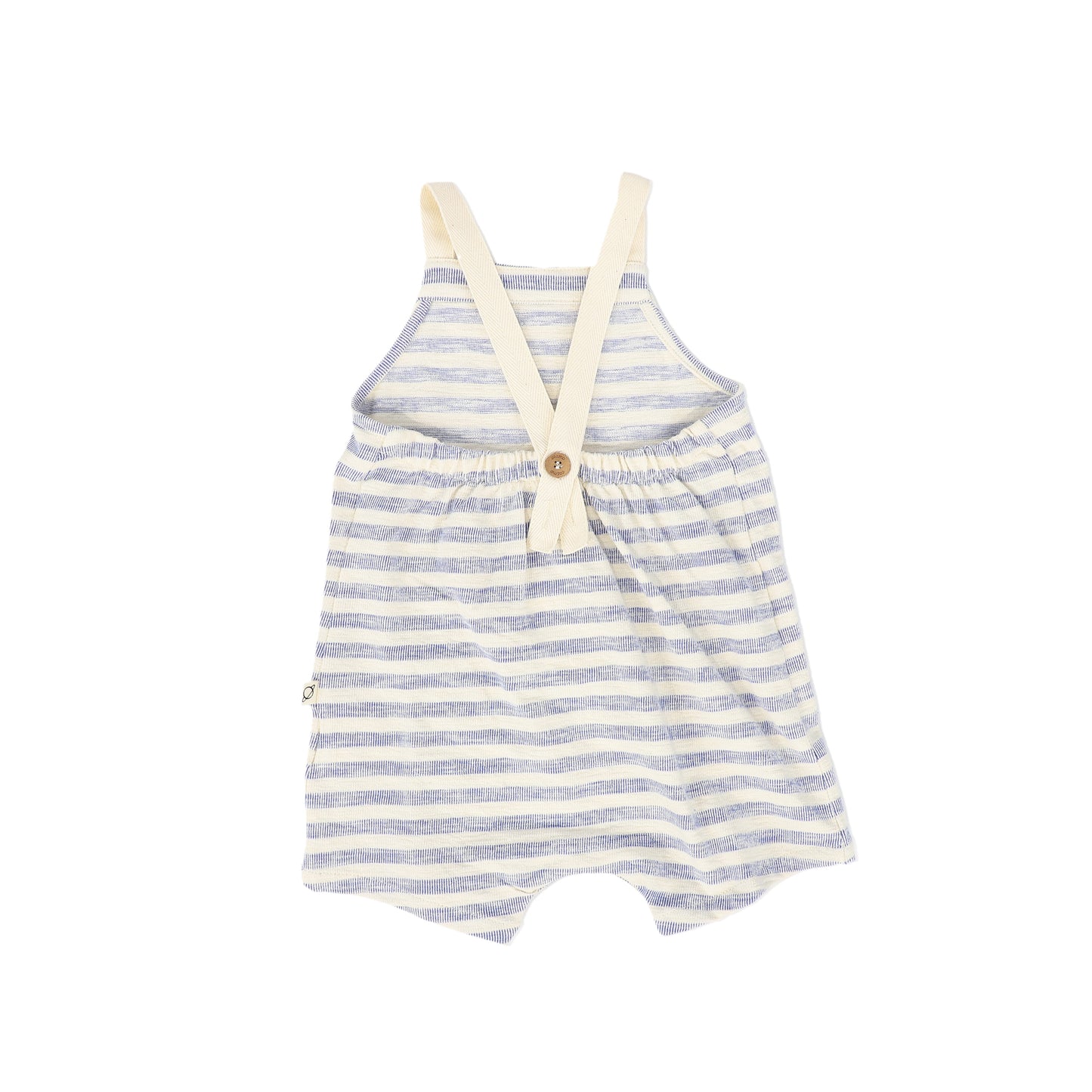 MY LITTE COZMO BLUE/ECRU STRIPED ROMPER