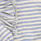 MY LITTE COZMO BLUE/ECRU STRIPED RUFFLE TRIM TOP