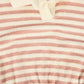 MY LITTLE COZMO ROSE STRIPED TERRY COLLAR DRESS