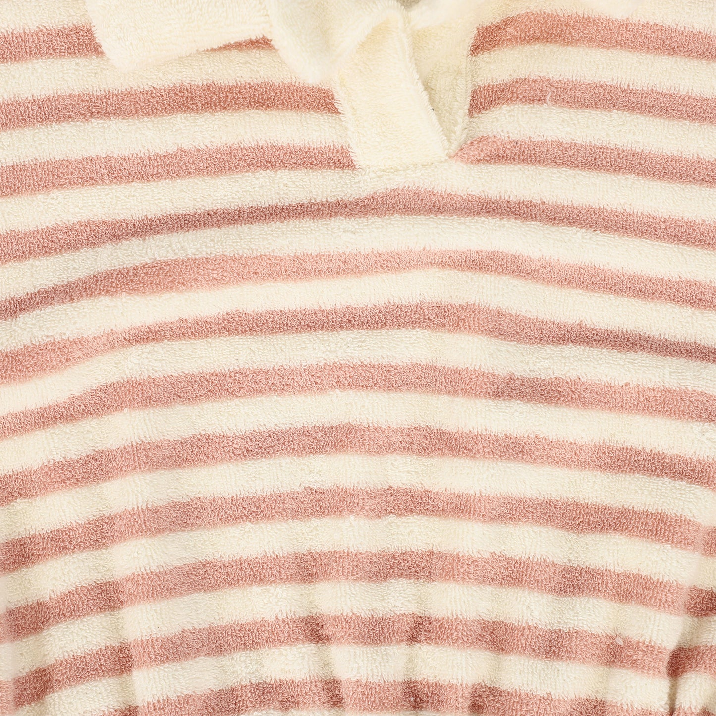 MY LITTLE COZMO ROSE STRIPED TERRY COLLAR DRESS