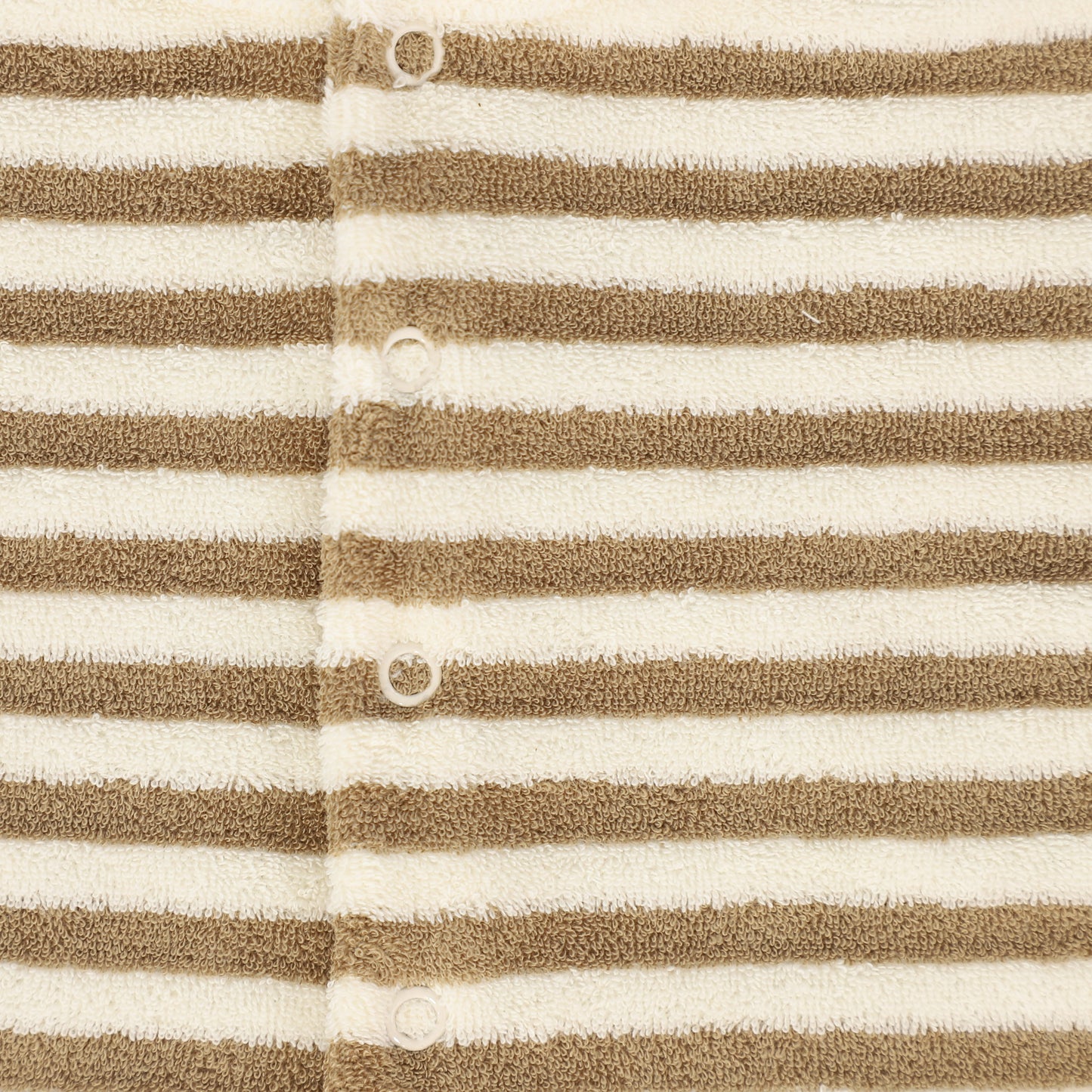 MY LITTE COZMO BROWN/BEIGE STRIPED TERRY ROMPER