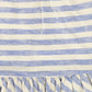 MY LITTE COZMO BLUE/ECRU STRIPED RUFFLE TRIM SKIRT