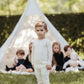 LAMOUR LOU CREAM/TAN VINE STITCH PAJAMAS
