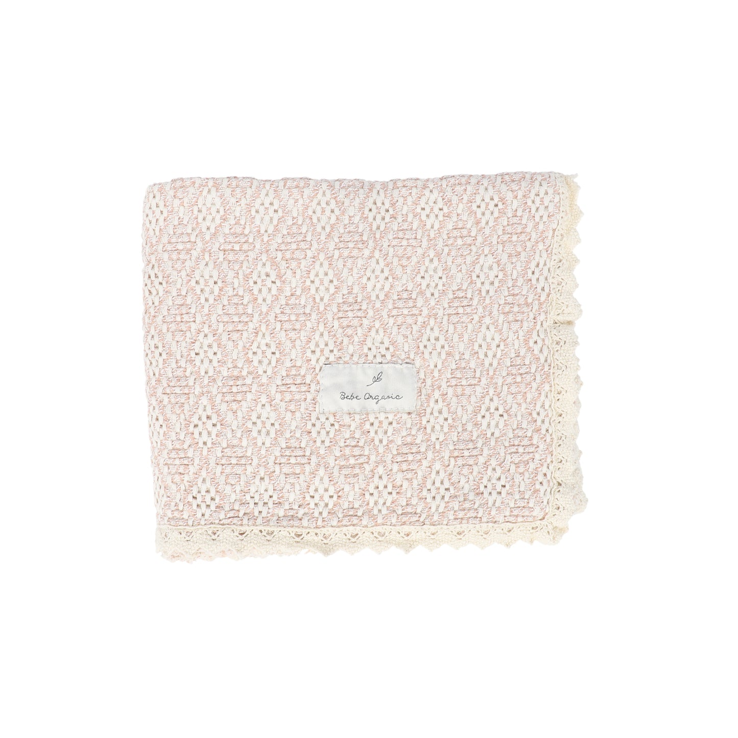 BEBE ORGANIC PINK CROCHET KNIT BLANKET [FINAL SALE]