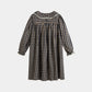 CERA UNA VOLTA NAVY CHECKED RUFFLE COLLAR DRESS