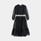 CERA UNA VOLTA BLACK TULLE TIERED DRESS