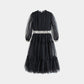 CERA UNA VOLTA BLACK TULLE TIERED DRESS