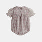 CERA UNA VOLTA PALE PINK TULLE ROSE PRINT PUFF SLEEVE ROMPER