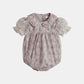 CERA UNA VOLTA PALE PINK TULLE ROSE PRINT PUFF SLEEVE ROMPER