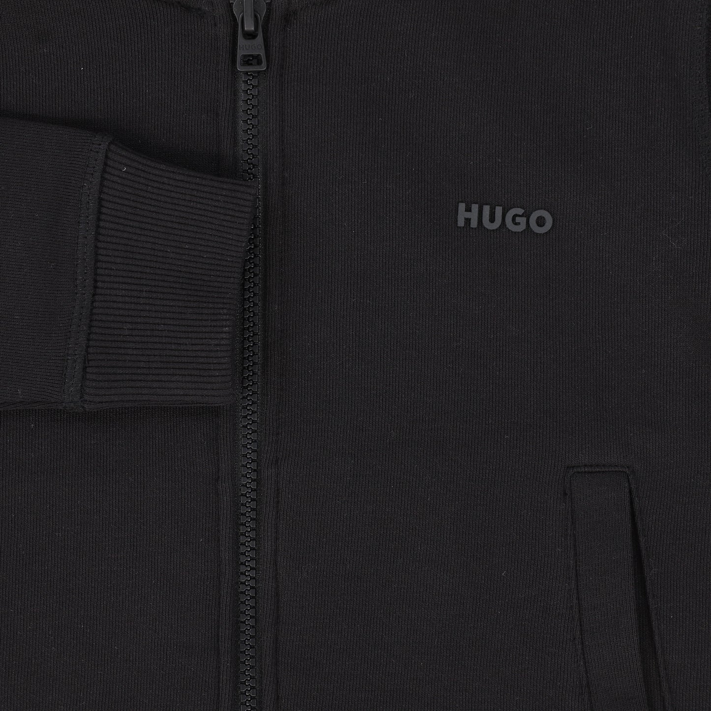 HUGO BLACK HOODED SWEATER