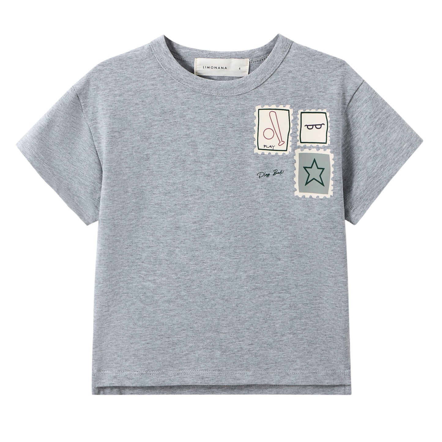 LIMONANA GREY WASH STAMP T-SHIRT