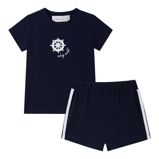 LIMONANA NAVY SAILOR SHORTS SET