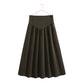 RETRO KID BROWN WOOL V WAIST MAXI SKIRT