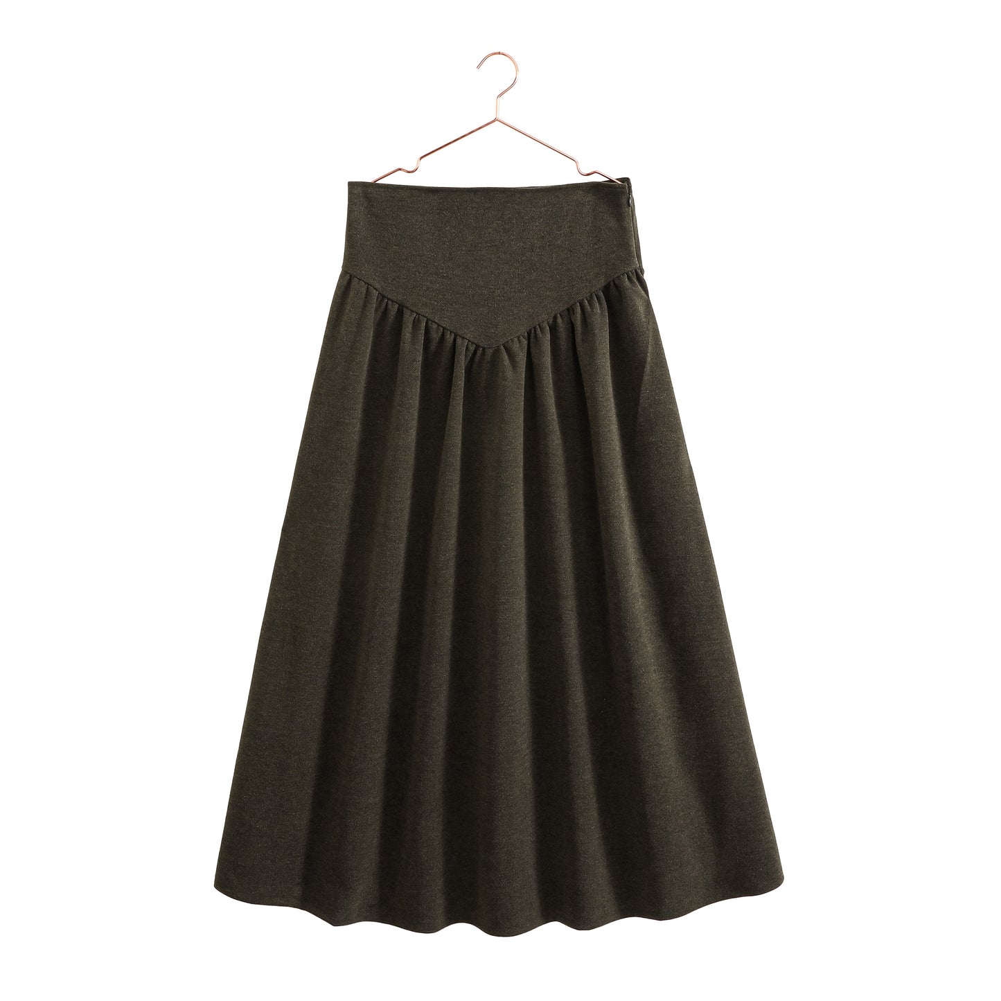 RETRO KID BROWN WOOL V WAIST MAXI SKIRT
