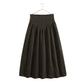RETRO KID BROWN WOOL V WAIST MAXI SKIRT