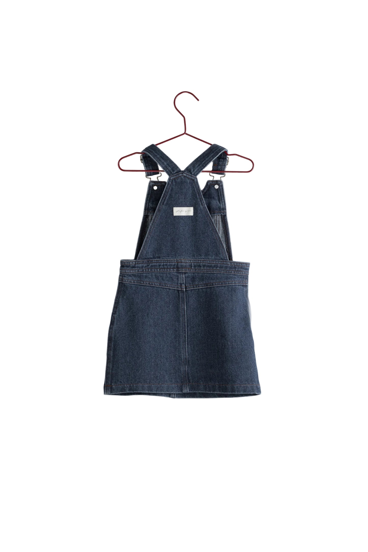 PLEASE MOM BLUE DENIM POCKET OVERALL DRESS