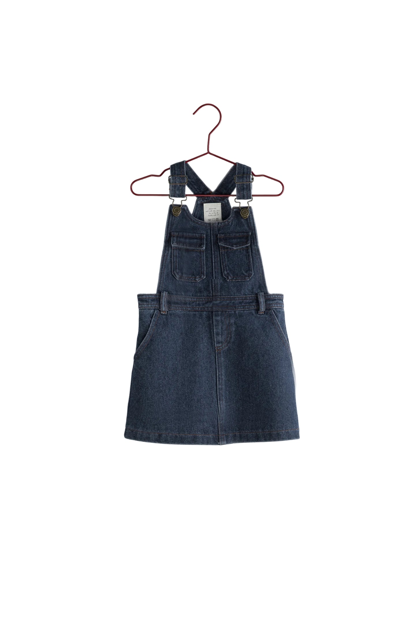 PLEASE MOM BLUE DENIM POCKET OVERALL DRESS