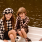 LITTLE PARNI BLACK ARGYLE SWEATSHIRT