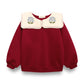 BIRINIT PETIT DEEP RED EMBROIDERED SAILOR COLLAR SWEATSHIRT