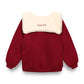 BIRINIT PETIT DEEP RED EMBROIDERED SAILOR COLLAR SWEATSHIRT