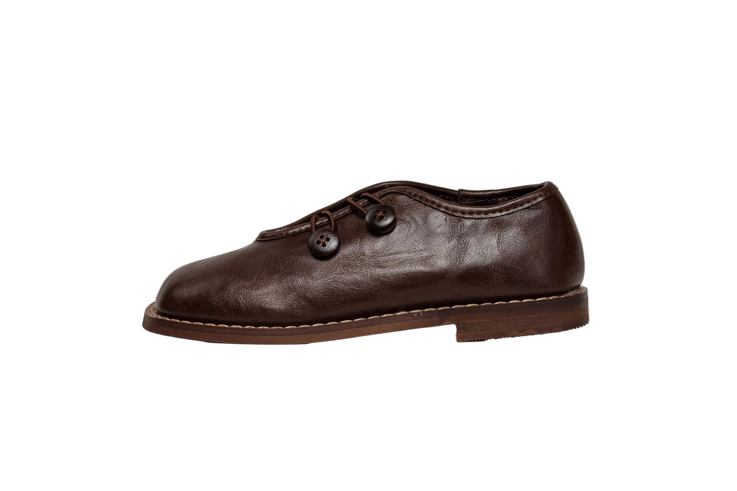 TANNERY & CO CHESTNUT LEATHER BUTTON SHOE