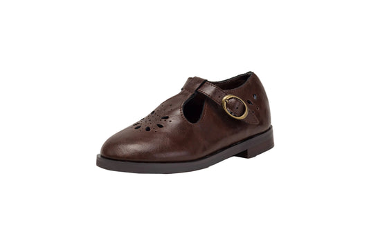 TANNERY & CO CHESTNUT EYELET BUCKLE SHOE