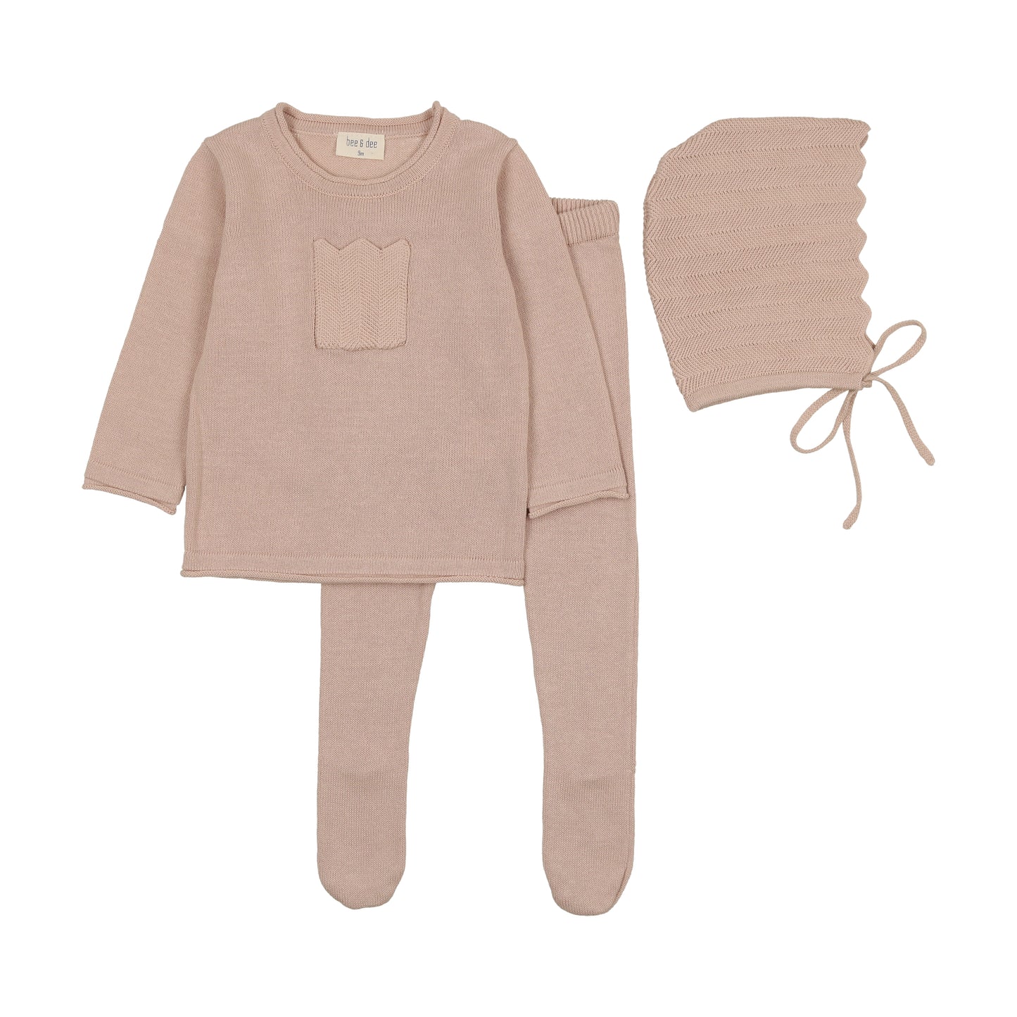 BEE & DEE PINK CHEVRON KNIT SET [FINAL SALE]