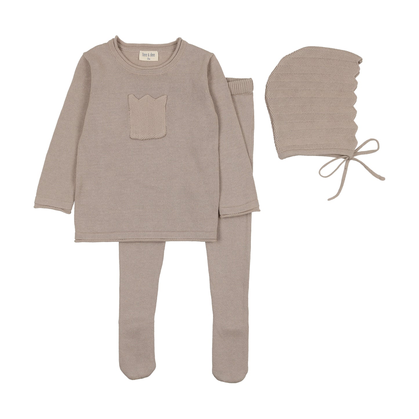 BEE & DEE TAUPE CHEVRON KNIT SET [FINAL SALE]