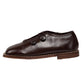 TANNERY & CO CHOCOLATE LEATHER BUTTON SHOE