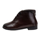 TANNERY & CO CHOCOLATE LEATHER BOOTIES