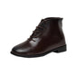TANNERY & CO CHOCOLATE LEATHER BOOTIES