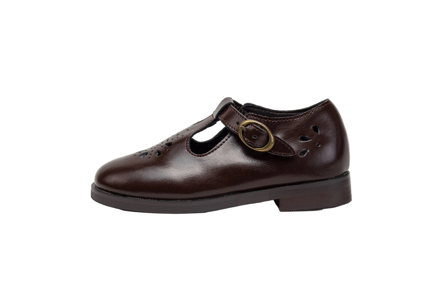TANNERY & CO CHOCOLATE EYELET BUCKLE SHOE