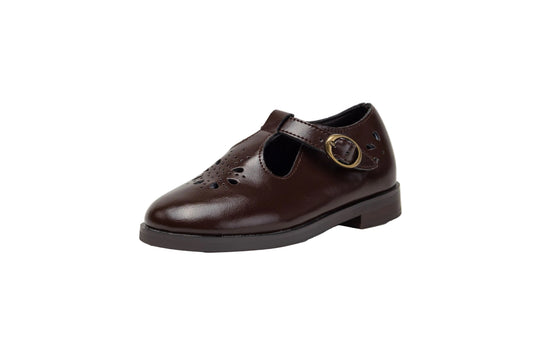 TANNERY & CO CHOCOLATE EYELET BUCKLE SHOE