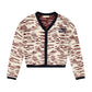 RETRO KID CREAM/BURGUNDY CHUNKY KNIT CARDIGAN