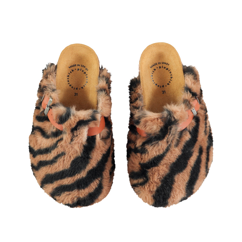 PIUPIUCHICK BROWN/BLACK ANIMAL PRINT CLOGS [FINAL SALE]