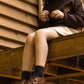 TANNERY & CO BROWN LEATHER BUTTON SHOE
